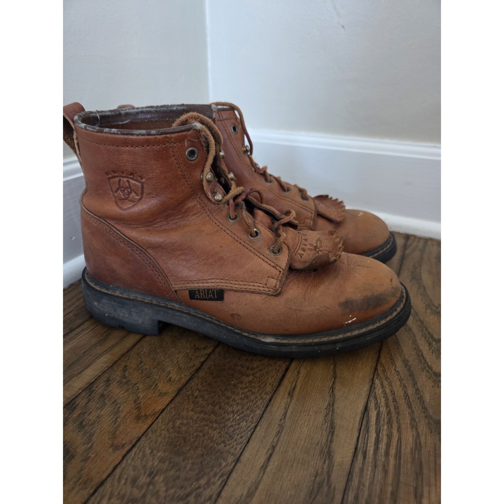 Vtg Ariat‎ Lace Up Work Boots Women's 8B 31080 Kiltie